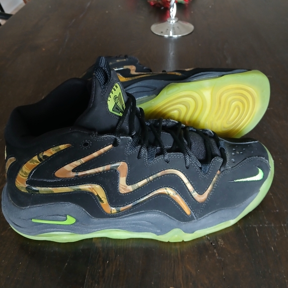 Nike Air Pippen Camo Black/Flash Lime Men's Basketball Shoes Size:10 Vintage - Picture 6 of 7
